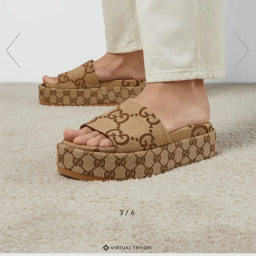 Gucci Brown Monogram Slides - Picture 9 of 9